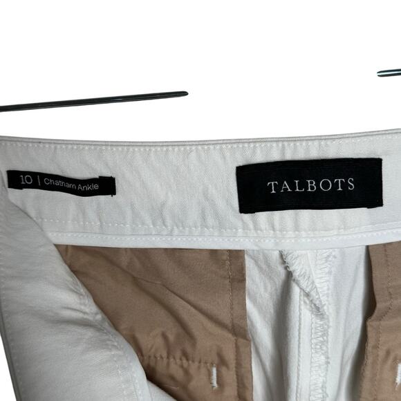 Talbots Chatham White Pants Slim Ankle Side Zipper Size 10 - Picture 7 of 11